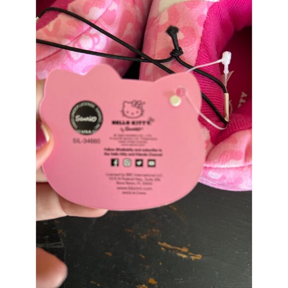 NEW Hello Kitty Girls Slippers L (11/12) Pink & White Fleece Gift - Picture 5 of 7